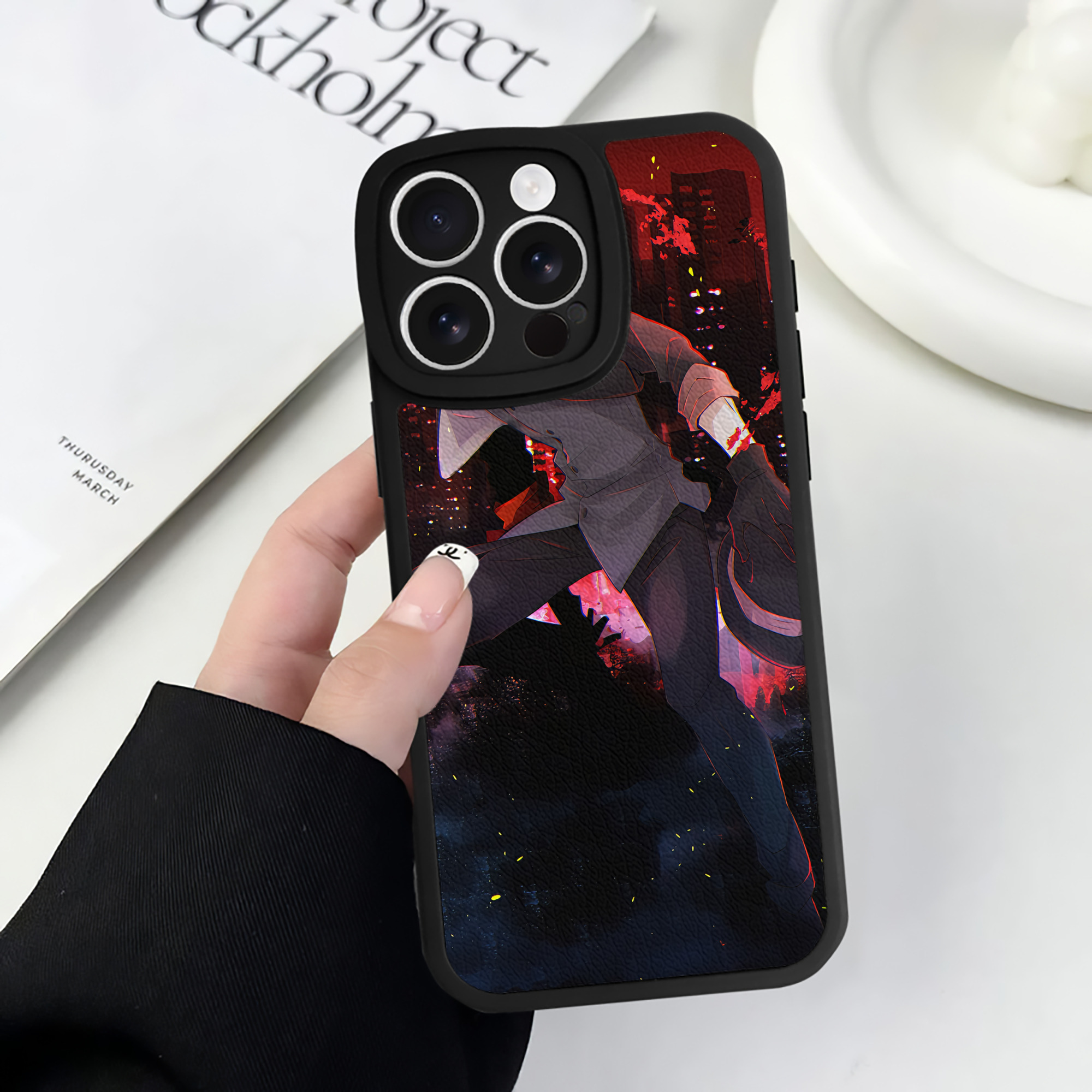 （画像用） 文豪ストレイドッグス Bungo Stray Dogs 【iPhone 16シリーズ対応】シリコンスマホケース（レザー調） 材質：シリコン